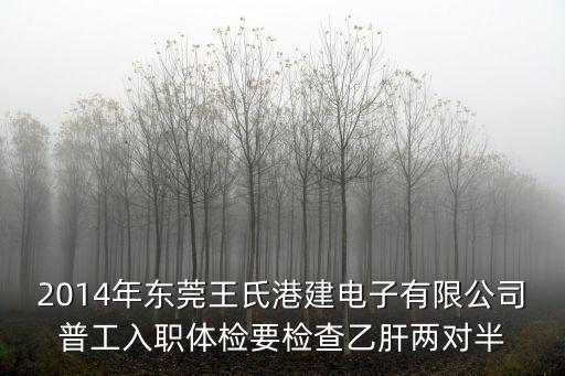 2014年東莞王氏港建電子有限公司普工入職體檢要檢查乙肝兩對半
