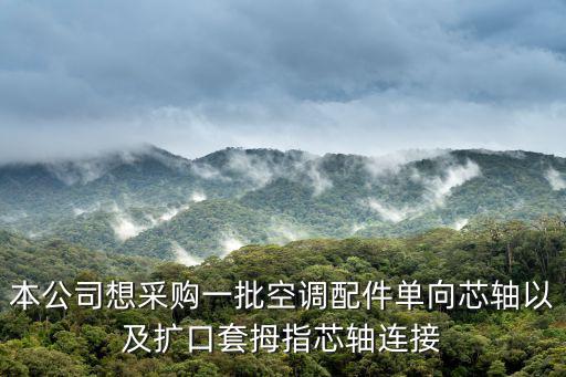 本公司想采購一批空調(diào)配件單向芯軸以及擴(kuò)口套拇指芯軸連接