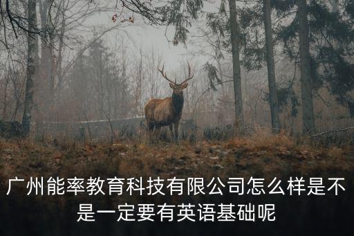 廣州能率教育科技有限公司怎么樣是不是一定要有英語基礎呢