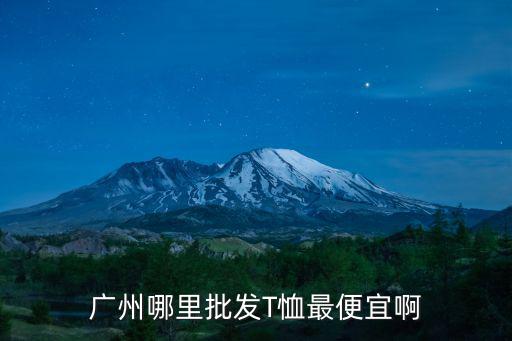 廣州哪里批發(fā)T恤最便宜啊