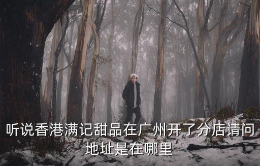 廣州哪里有滿記甜品，聽說香港滿記甜品在廣州開了分店請問地址是在哪里