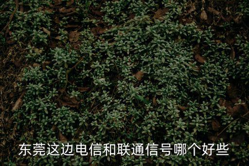 東莞這邊電信和聯(lián)通信號哪個好些