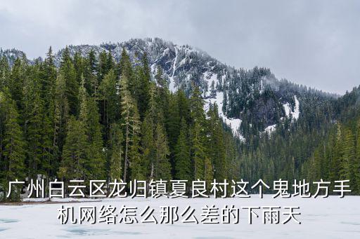 廣州白云區龍歸鎮夏良村這個鬼地方手機網絡怎么那么差的下雨天