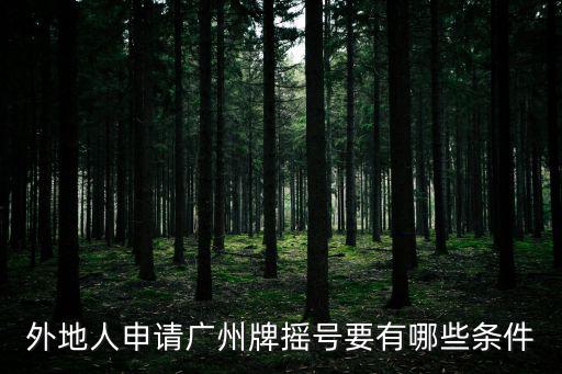 2016廣州搖號(hào)條件，外地人申請(qǐng)廣州牌搖號(hào)要有哪些條件