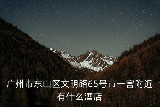 廣州市東山區(qū)文明路65號市一宮附近有什么酒店