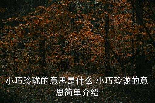 小巧玲瓏的意思是什么 小巧玲瓏的意思簡單介紹