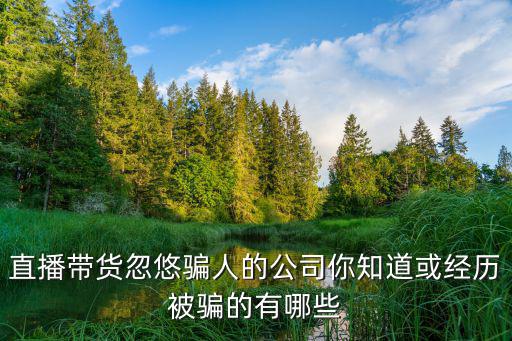 直播帶貨忽悠騙人的公司你知道或經(jīng)歷被騙的有哪些
