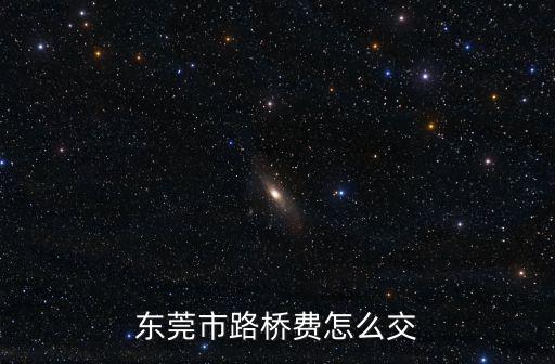 東莞市路橋費怎么交