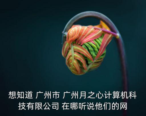 想知道 廣州市 廣州月之心計算機科技有限公司 在哪聽說他們的網