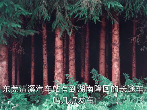 東莞清溪汽車站有到湖南隆回的長途車嗎幾點發車
