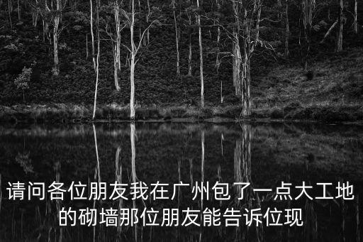 請問各位朋友我在廣州包了一點大工地的砌墻那位朋友能告訴位現
