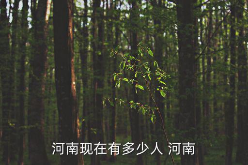 河南現在有多少人 河南