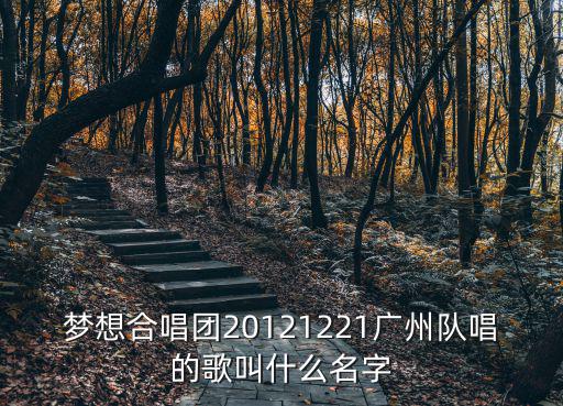 夢想合唱團20121221廣州隊唱的歌叫什么名字