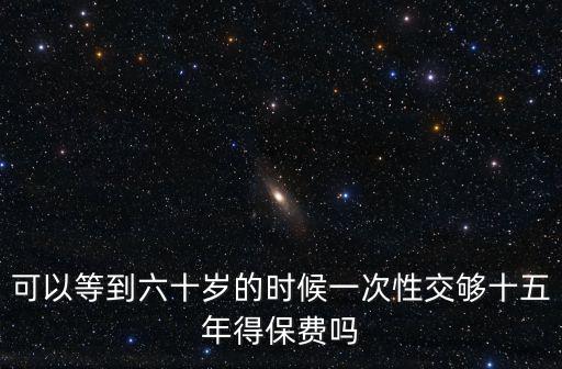 可以等到六十歲的時(shí)候一次性交夠十五年得保費(fèi)嗎