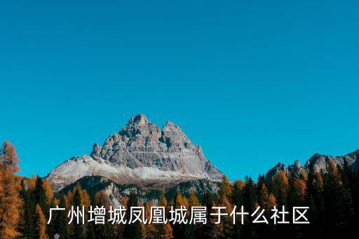 廣州增城鳳凰城屬于什么社區(qū)