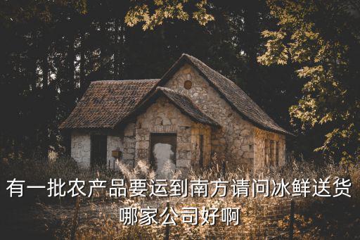 有一批農產品要運到南方請問冰鮮送貨哪家公司好啊