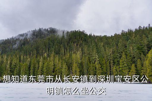 想知道東莞市從長安鎮到深圳寶安區公明鎮怎么坐公交