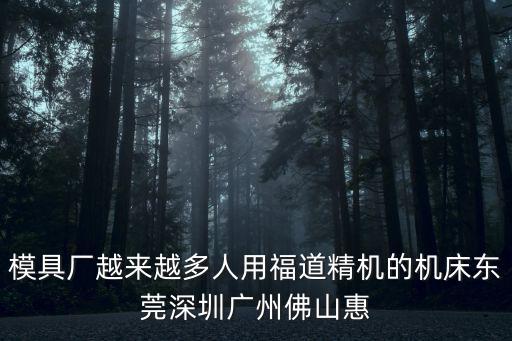 東莞市旭達(dá)精密機械有限公司，模具廠越來越多人用福道精機的機床東莞深圳廣州佛山惠
