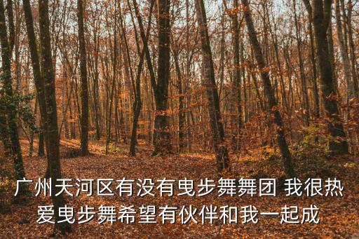 廣州天河區(qū)有沒有曳步舞舞團(tuán) 我很熱愛曳步舞希望有伙伴和我一起成