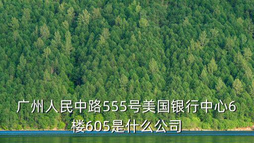 廣州人民中路555號美國銀行中心6樓605是什么公司
