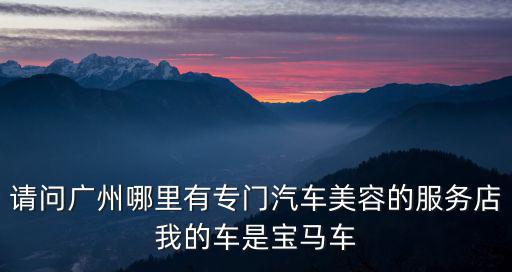 請問廣州哪里有專門汽車美容的服務店我的車是寶馬車