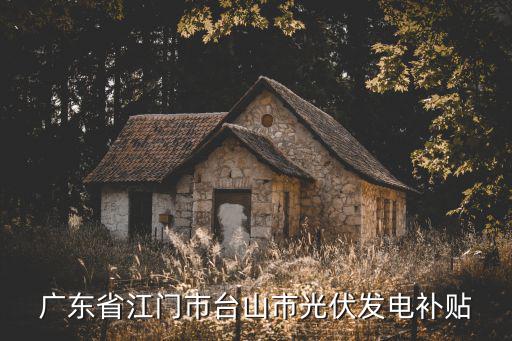 廣東省江門市臺(tái)山市光伏發(fā)電補(bǔ)貼