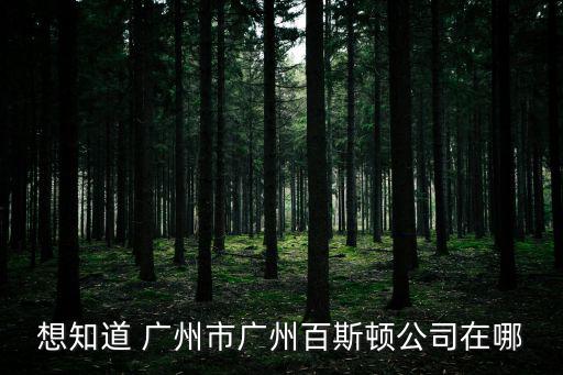 想知道 廣州市廣州百斯頓公司在哪