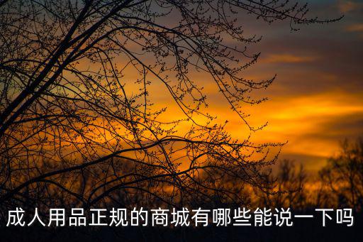 成人用品正規的商城有哪些能說一下嗎
