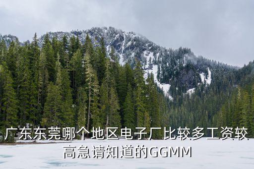 廣東東莞哪個地區電子廠比較多工資較高急請知道的GGMM
