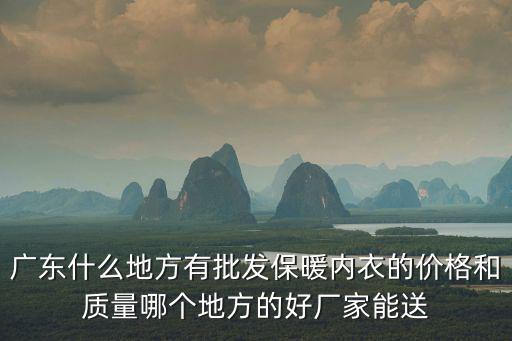 廣東什么地方有批發(fā)保暖內(nèi)衣的價格和質(zhì)量哪個地方的好廠家能送