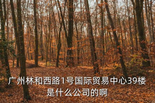 廣州林和西路1號國際貿易中心39樓是什么公司的啊