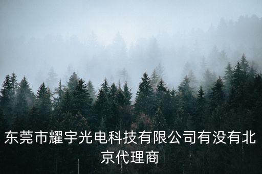 東莞市耀宇光電科技有限公司有沒有北京代理商