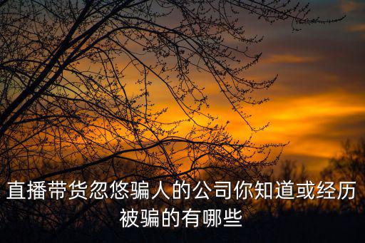 直播帶貨忽悠騙人的公司你知道或經歷被騙的有哪些