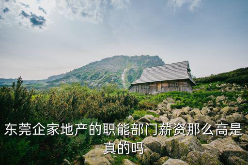 東莞企家地產(chǎn)的職能部門薪資那么高是真的嗎