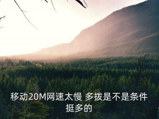 移動20M網速太慢 多撥是不是條件挺多的