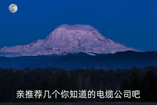 親推薦幾個你知道的電纜公司吧