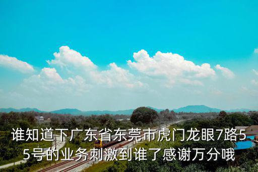 誰知道下廣東省東莞市虎門龍眼7路55號的業(yè)務(wù)刺激到誰了感謝萬分哦