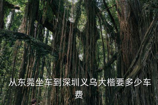  從東莞坐車到深圳義烏大楷要多少車費