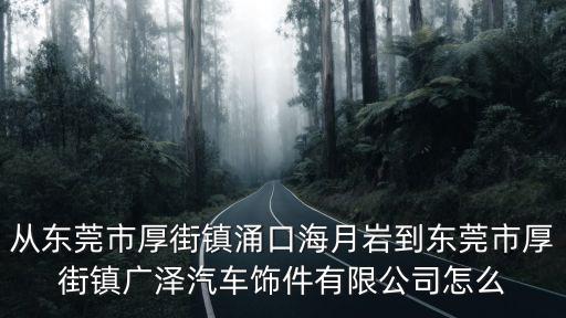 從東莞市厚街鎮涌口海月巖到東莞市厚街鎮廣澤汽車飾件有限公司怎么