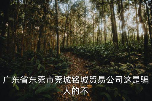 廣東省東菀市莞城銘城貿(mào)易公司這是騙人的不