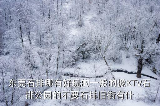 東莞石排哪有好玩的一般的像KTV石排公園的不要石排舊街有什