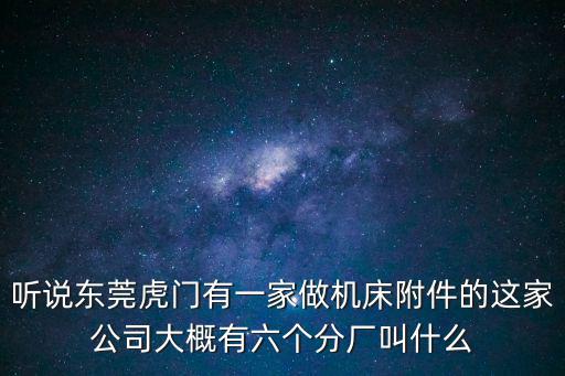 聽(tīng)說(shuō)東莞虎門有一家做機(jī)床附件的這家公司大概有六個(gè)分廠叫什么