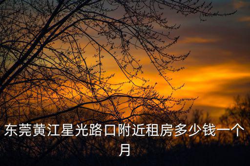 東莞黃江星光路口附近租房多少錢一個月