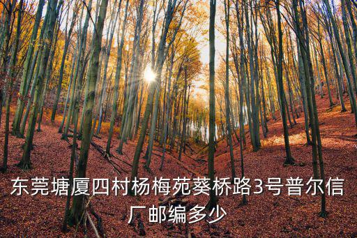 東莞塘廈四村楊梅苑葵橋路3號(hào)普爾信廠郵編多少