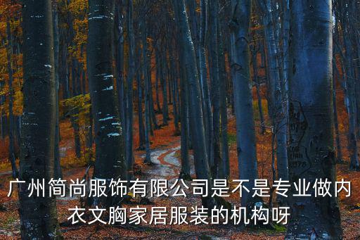 廣州簡尚服飾有限公司是不是專業(yè)做內(nèi)衣文胸家居服裝的機構(gòu)呀