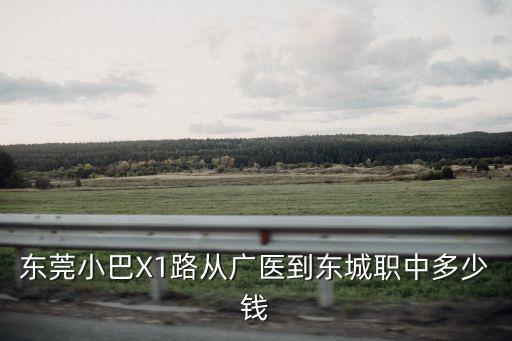 東莞小巴X1路從廣醫到東城職中多少錢