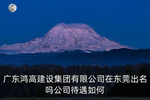 國基建設集團有限公司東莞分公司，廣東鴻高建設集團有限公司在東莞出名嗎公司待遇如何