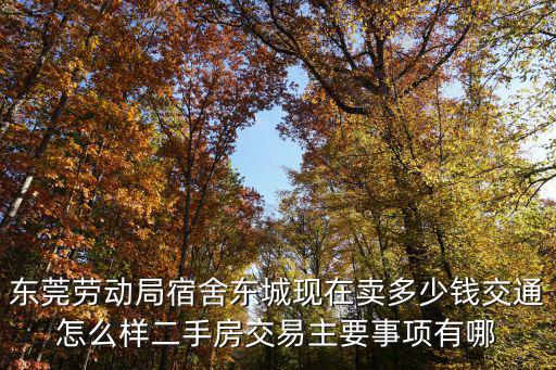 東莞勞動局宿舍東城現(xiàn)在賣多少錢交通怎么樣二手房交易主要事項(xiàng)有哪