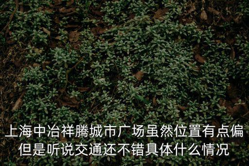 中冶祥騰城市廣場(chǎng)，上海中冶祥騰城市廣場(chǎng)雖然位置有點(diǎn)偏但是聽說交通還不錯(cuò)具體什么情況