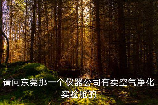 請問東莞那一個儀器公司有賣空氣凈化實驗艙的